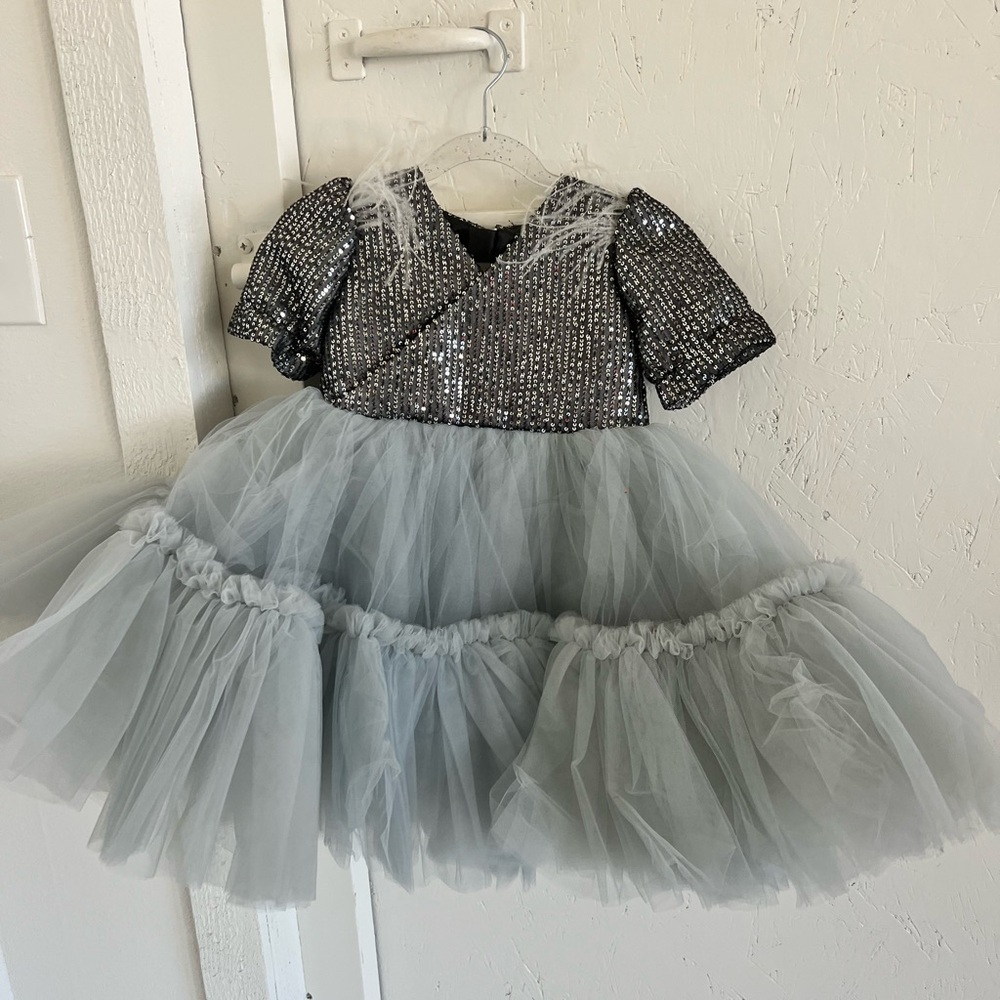 Sparkling Silver and Gray Kids dress
